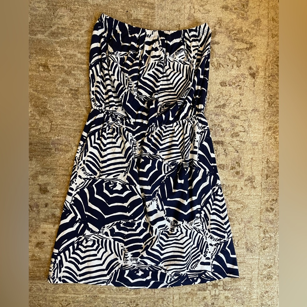 Lilly Pulitzer Strapless Dress with Umbrella Print size Small